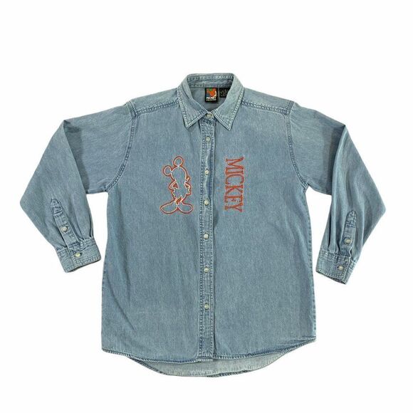 Mickey Unlimited Disney Denim Button Down Shirt - Picture 1 of 6